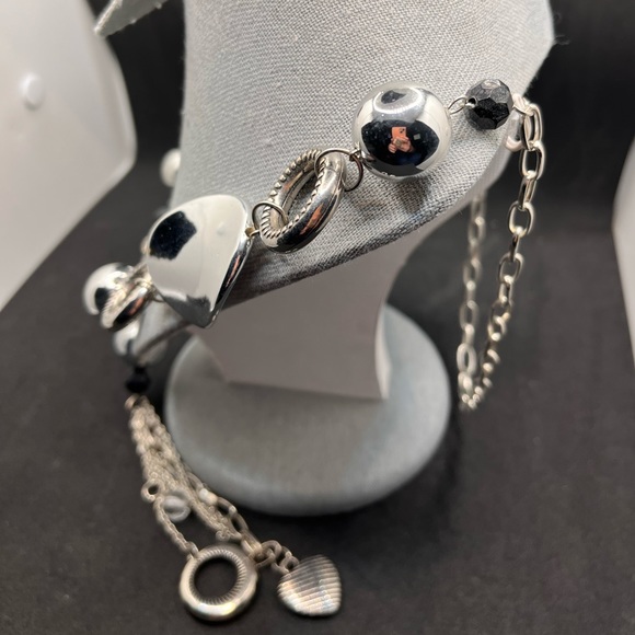 PAPARAZZI Necklace Silvertone Long Layered Strand - Picture 2 of 4